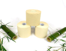 Load image into Gallery viewer, NEW LARGER Bampoo Premium Bamboo Toilet Paper | Plastic-free, Chemical-free, Tree-free, Septic-safe, & Unbleached | 24 Rolls (370 sheets 3-ply)