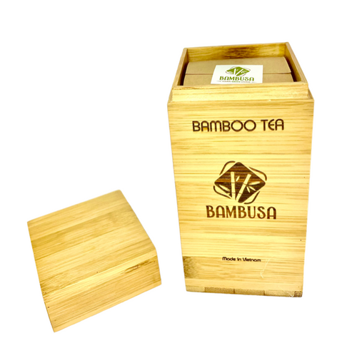 Bambusa Bamboo Leaf Tea- Herbal Tea Supplement With Reusable Bamboo Box