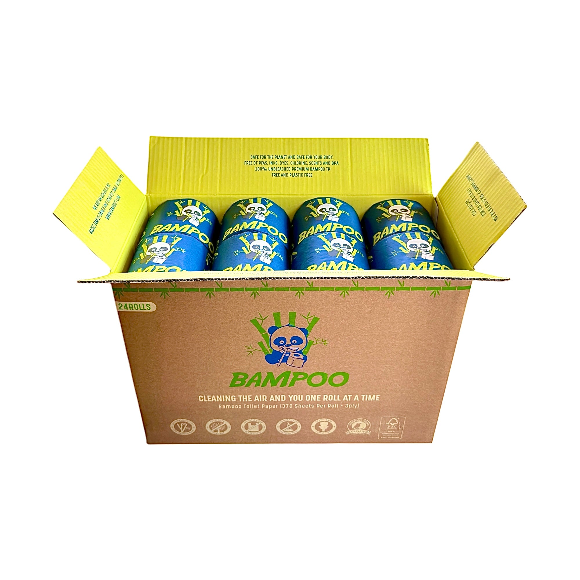 NEW LARGER Bampoo Premium Bamboo Toilet Paper | Plastic-free