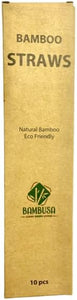 Bambusa Bamboo Eco Reusable Straws with Cleaner Brush  30 Pack