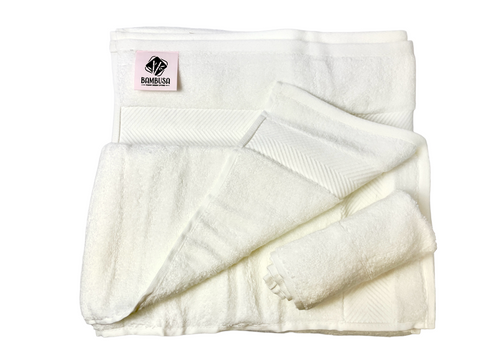 3 Piece Luxury Spa Towel Set Bamboo/Cotton Blend (Sea Mist/Light Gray)