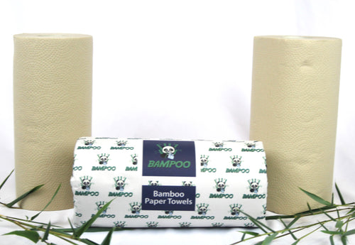 Combo Pack 6 Roll Paper Towels and 12 Rolls Bamboo Toilet Paper